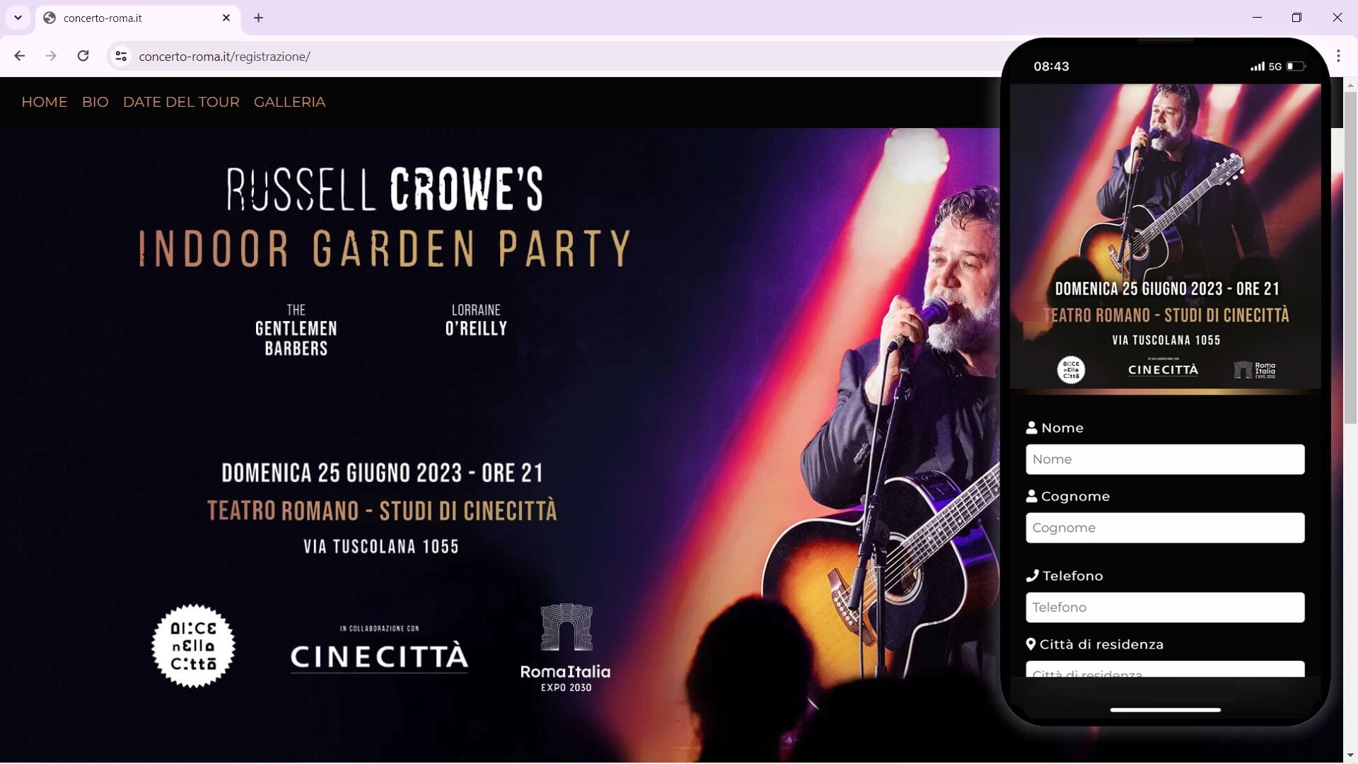 russell esempio di Landing page e mini siti